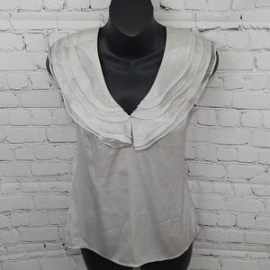 NWT Ann Taylor Ruffle Vollared Blouse Top